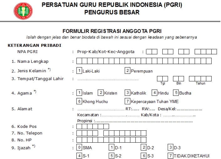 Pendaftaran PGRI Kepulauan Sula - Persatuan Guru Republik Indonesia Cabang Kabupaten Kepulauan Sula